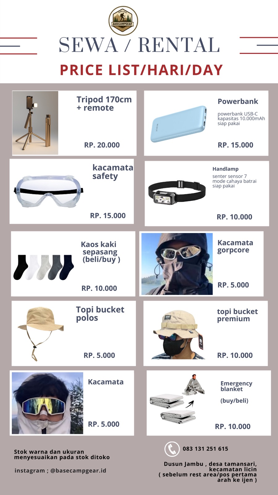 Price List 4 - Perlengkapan Lainnya